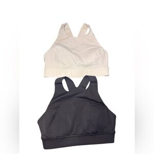 Lot Of 2 Lululemon Fast And Free Women’s Black White Racerback Sports Bra Size 6